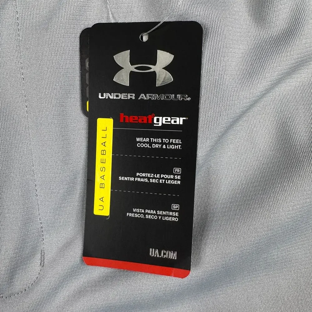 Under Armour HeatGear Baseball Pants Men XL Loose Relaxed Fit Gray Elastic Waist